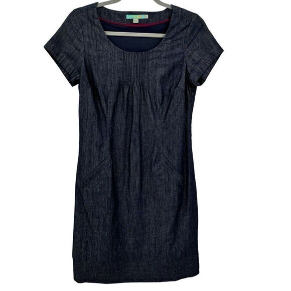 BODEN MONTMARTRE CHAMBRAY DRESS BLUE SIZE 6L - Picture 1 of 7